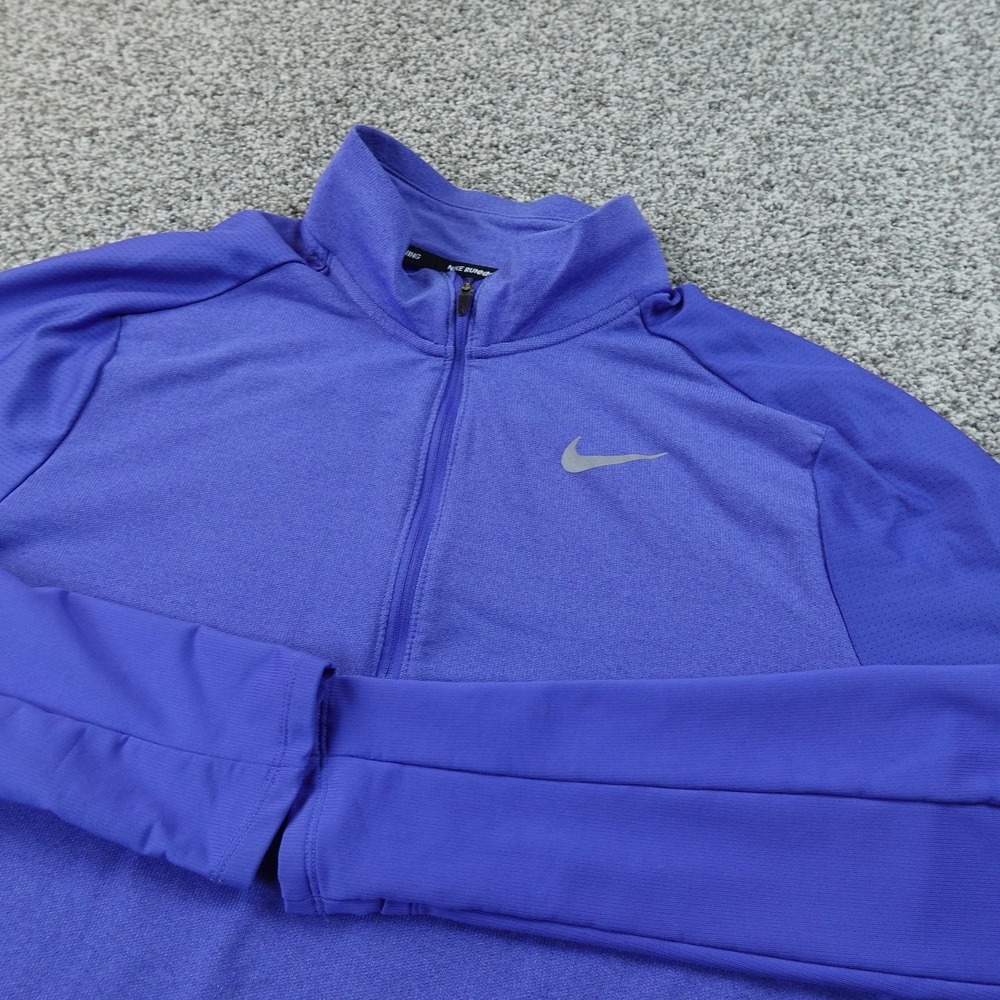 Nike‎ Pullover Mens M Blue Dri FIT Running 1/4 Zip Long Sleeve Performance Gym